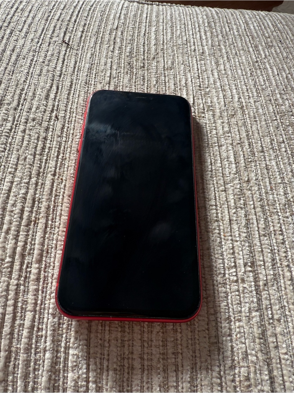 Apple Red iPhone with Black Display